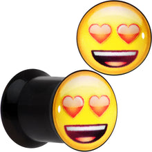 Load image into Gallery viewer, 0G Licensed Heart Eyes emoji Acrylic Double Flare Plug Set
