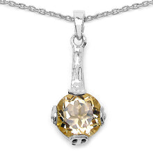 Load image into Gallery viewer, 11.40 Carat Genuine Citrine .925 Sterling Silver Ring, Pendant and Earrings Set
