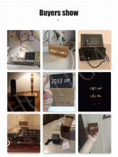 将图片加载到图库查看器，Alarm Clock LED Wooden Watch Digital Alarm Clock with Wooden Electronic LED Time Display 3 Alarm Settings Humidity &amp; Temperature Detect Wood Made Electric Clocks Table Voice Control Digital Wood USB/AAA Powered Electronic Desktop Clocks

