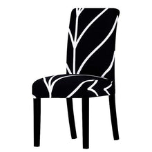 Load image into Gallery viewer, All black flower printed Chair Cover Washable Removable big elastic seat Covers Slipcovers Stretch for banquet hotel arm wedding
