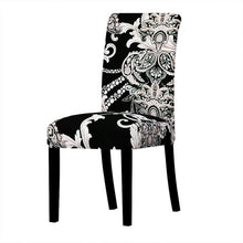 Load image into Gallery viewer, All black flower printed Chair Cover Washable Removable big elastic seat Covers Slipcovers Stretch for banquet hotel arm wedding
