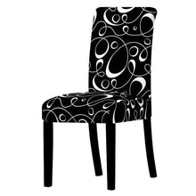 Load image into Gallery viewer, All black flower printed Chair Cover Washable Removable big elastic seat Covers Slipcovers Stretch for banquet hotel arm wedding
