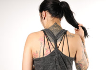 Load image into Gallery viewer, Brains Beauty &amp; Piercings Cosmic Twist Back Tank Top
