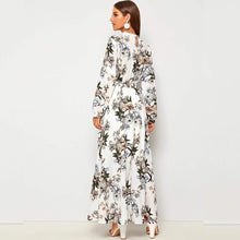 Load image into Gallery viewer, Allover Floral Print Self Tie Swing Maxi Dress
