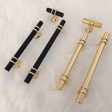 将图片加载到图库查看器，Aluminum Alloy Black Gold Door Handle Wardrobe Kitchen Cabinet Drawer Solid Handle Furniture Handle European Modern Hardware Modern Furniture Cupboard Door Drawer Handles
