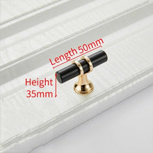 将图片加载到图库查看器，Aluminum Alloy Black Gold Door Handle Wardrobe Kitchen Cabinet Drawer Solid Handle Furniture Handle European Modern Hardware Modern Furniture Cupboard Door Drawer Handles
