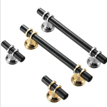 将图片加载到图库查看器，Aluminum Alloy Black Gold Door Handle Wardrobe Kitchen Cabinet Drawer Solid Handle Furniture Handle European Modern Hardware Modern Furniture Cupboard Door Drawer Handles
