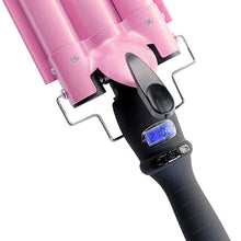 Load image into Gallery viewer, Alure Three Barrel Curling Iron Wand with LCD Temperature Display
