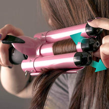 Load image into Gallery viewer, Alure Three Barrel Curling Iron Wand with LCD Temperature Display
