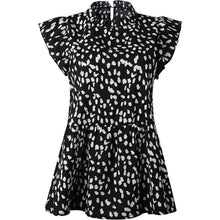 将图片加载到图库查看器，Angashion Women's Casual Floral Print Babydoll Blouse Tunic Tops
