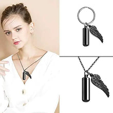 Load image into Gallery viewer, Angel Wings Stainless Steel Ashes Necklace
