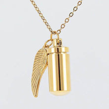 Load image into Gallery viewer, Angel Wings Stainless Steel Ashes Necklace
