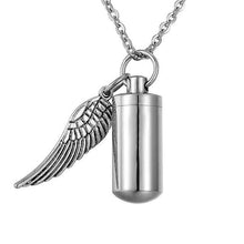 Load image into Gallery viewer, Angel Wings Stainless Steel Ashes Necklace
