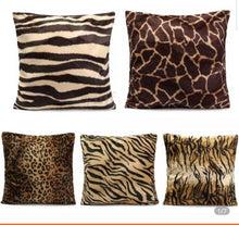 Load image into Gallery viewer, Animal Pillow Covers Zebra Deer Tiger Leopard Pattern Plush Pillow Case Custom Bed Chair Home Decor Cushion Covers
