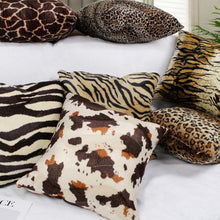 Load image into Gallery viewer, Animal Pillow Covers Zebra Deer Tiger Leopard Pattern Plush Pillow Case Custom Bed Chair Home Decor Cushion Covers
