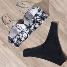 将图片加载到图库查看器，Animal Print Leopard Bikini Push Up Swimsuit Women Bikini Set Bathing Suit Bandeau Beach Wear Swimwear Women Casual Leopard Printed Triangle High Waist Two Piece Bikini Sets
