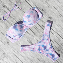 将图片加载到图库查看器，Animal Print Leopard Bikini Push Up Swimsuit Women Bikini Set Bathing Suit Bandeau Beach Wear Swimwear Women Casual Leopard Printed Triangle High Waist Two Piece Bikini Sets
