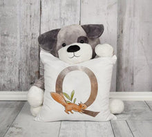 将图片加载到图库查看器，Animal Printed Pillow Cover Cartoon Giraffe Fox Bunny White Seat Polyester Decorative Cushion Cover Sofa Kids Room Alphabet Pillow Cover With Cute Animals Pillow Cases Outdoor Indoor Square Cushion Covers For Home Sofa Couch 45x45cm

