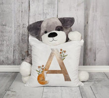 将图片加载到图库查看器，Animal Printed Pillow Cover Cartoon Giraffe Fox Bunny White Seat Polyester Decorative Cushion Cover Sofa Kids Room Alphabet Pillow Cover With Cute Animals Pillow Cases Outdoor Indoor Square Cushion Covers For Home Sofa Couch 45x45cm
