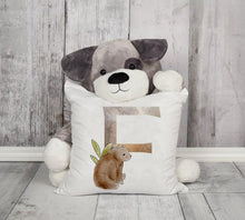 将图片加载到图库查看器，Animal Printed Pillow Cover Cartoon Giraffe Fox Bunny White Seat Polyester Decorative Cushion Cover Sofa Kids Room Alphabet Pillow Cover With Cute Animals Pillow Cases Outdoor Indoor Square Cushion Covers For Home Sofa Couch 45x45cm
