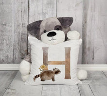 将图片加载到图库查看器，Animal Printed Pillow Cover Cartoon Giraffe Fox Bunny White Seat Polyester Decorative Cushion Cover Sofa Kids Room Alphabet Pillow Cover With Cute Animals Pillow Cases Outdoor Indoor Square Cushion Covers For Home Sofa Couch 45x45cm
