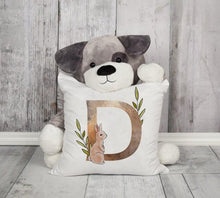 将图片加载到图库查看器，Animal Printed Pillow Cover Cartoon Giraffe Fox Bunny White Seat Polyester Decorative Cushion Cover Sofa Kids Room Alphabet Pillow Cover With Cute Animals Pillow Cases Outdoor Indoor Square Cushion Covers For Home Sofa Couch 45x45cm
