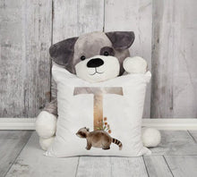 将图片加载到图库查看器，Animal Printed Pillow Cover Cartoon Giraffe Fox Bunny White Seat Polyester Decorative Cushion Cover Sofa Kids Room Alphabet Pillow Cover With Cute Animals Pillow Cases Outdoor Indoor Square Cushion Covers For Home Sofa Couch 45x45cm
