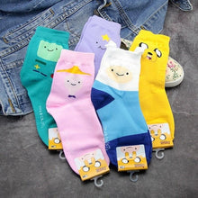 Load image into Gallery viewer, Anime Adventure Time Sock Women Cartoon Cute Socks Ice King Lumpy Space Princess Fun Autumn Winter Yellow Cotton Socks Warm Socks For Men And Women
