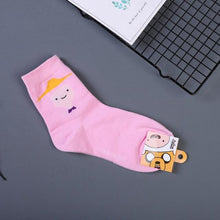 Load image into Gallery viewer, Anime Adventure Time Sock Women Cartoon Cute Socks Ice King Lumpy Space Princess Fun Autumn Winter Yellow Cotton Socks Warm Socks For Men And Women

