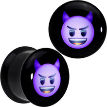Load image into Gallery viewer, 9/16 Licensed Purple Devil emoji Acrylic Double Flare Plug Set
