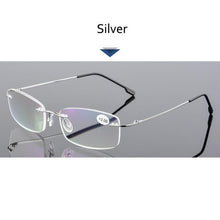 Load image into Gallery viewer, Anti-Blue Light Reading Glasses Ultralight Style Memory Titanium Rimless Reading Glasses For Men &amp; Women Presbyopic  Eyeglasses For Everyday Use New Attractive Style
