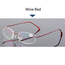 Load image into Gallery viewer, Anti-Blue Light Reading Glasses Ultralight Style Memory Titanium Rimless Reading Glasses For Men &amp; Women Presbyopic  Eyeglasses For Everyday Use New Attractive Style
