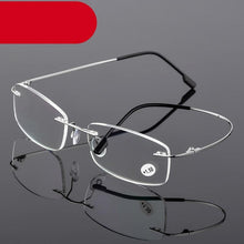Load image into Gallery viewer, Anti-Blue Light Reading Glasses Ultralight Style Memory Titanium Rimless Reading Glasses For Men &amp; Women Presbyopic  Eyeglasses For Everyday Use New Attractive Style
