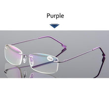 Load image into Gallery viewer, Anti-Blue Light Reading Glasses Ultralight Style Memory Titanium Rimless Reading Glasses For Men &amp; Women Presbyopic  Eyeglasses For Everyday Use New Attractive Style
