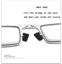 Load image into Gallery viewer, Anti-Light Reading Glasses Metal Foldable Presbyopia Eyewear With Case Thin Magnifying Glasses  Safety Glasses With Clear Anti Fog Scratch Resistant Wrap-Around Lenses No-Slip Grips Glasses For Men Women+3+3.5+4
