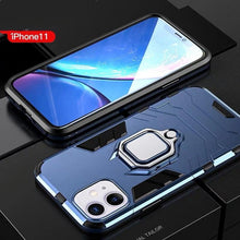 将图片加载到图库查看器，Anti Shock Case For iPhone 11 12 13 14 Pro XR Xs Max X 8 7 6 Plus 5S Magnet Armor Case Cover For iPhone Bumper Back Cover Case Full Protection with Ring Holder &amp; in-Built Kickstand 360 Degree Protection
