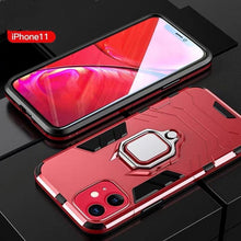将图片加载到图库查看器，Anti Shock Case For iPhone 11 12 13 14 Pro XR Xs Max X 8 7 6 Plus 5S Magnet Armor Case Cover For iPhone Bumper Back Cover Case Full Protection with Ring Holder &amp; in-Built Kickstand 360 Degree Protection
