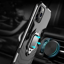将图片加载到图库查看器，Anti Shock Case For iPhone 11 12 13 14 Pro XR Xs Max X 8 7 6 Plus 5S Magnet Armor Case Cover For iPhone Bumper Back Cover Case Full Protection with Ring Holder &amp; in-Built Kickstand 360 Degree Protection
