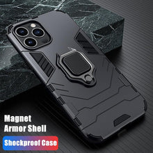 将图片加载到图库查看器，Anti Shock Case For iPhone 11 12 13 14 Pro XR Xs Max X 8 7 6 Plus 5S Magnet Armor Case Cover For iPhone Bumper Back Cover Case Full Protection with Ring Holder &amp; in-Built Kickstand 360 Degree Protection
