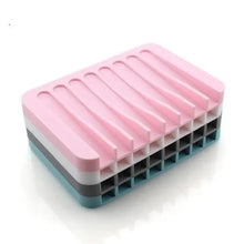 Load image into Gallery viewer, Anti-Skidding Home Improvement Silicone Flexible Bathroom Fixtures Bathroom Hardware Tray Soap Dish for Shower Waterfall Soap Holder Soap Tray Soap Saver Drainer Flexible Silicone For Shower Bathroom Kitchen Counter Top Keep Soap Bars Dry Clean Easy Clean
