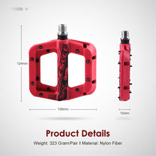 Load image into Gallery viewer, Anti-Vibration Mountain Bike Pedal Anti-Skid Lightweight Nylon Fiber Bicycle Pedal Board High-Strength Anti-Skid Bicycle Pedal New Nylon Fabric Anti Slip Durable Mountain Bike Flat Pedals
