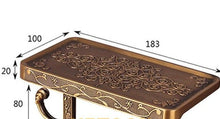 Load image into Gallery viewer, Antique Brass Toilet Paper Holder Bathroom Mobile Holder Toilet Tissue Paper Roll Holder Bathroom Storage Rack Accessory Bronze Toilet Paper Holder Antique Brass Toilet Paper Towel Holder Premium Wall Mounted Bathroom Paper Holder With Shelf And Hook
