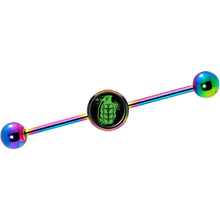 将图片加载到图库查看器，14G Green Grenade Rainbow Industrial Barbell 37mm
