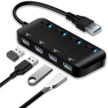 将图片加载到图库查看器，APANAGE 4-Port Powered USB 3.0 Hub Splitter
