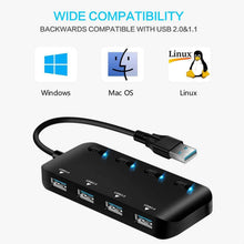 将图片加载到图库查看器，APANAGE 4-Port Powered USB 3.0 Hub Splitter
