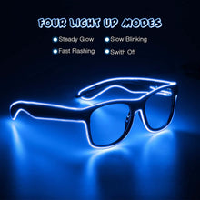 将图片加载到图库查看器，Aquat Light up EL Wire Neon Rave Glasses
