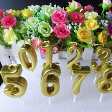 Load image into Gallery viewer, Arabic Number 0-9 Wax Candles Number Candles Cake Numeral Candles Number 0-9 Glitter Cake Topper Decoration For Birthday Wedding Reunion Theme Part Digital Cake Topper Kids Children Party Happy Birthday Ornament Cakes Top Decoration Accessories
