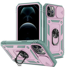 Load image into Gallery viewer, Armor Shockproof Phone Case For iPhone 13 12 11 Pro Max X XR XS Max 11 13 Pro Magnetic Ring Stand Holder Back Cover Slide Camera Cover &amp; Kickstand Built-in 360° Rotate Ring Stand Magnetic Cover Case
