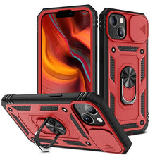 Load image into Gallery viewer, Armor Shockproof Phone Case For iPhone 13 12 11 Pro Max X XR XS Max 11 13 Pro Magnetic Ring Stand Holder Back Cover Slide Camera Cover &amp; Kickstand Built-in 360° Rotate Ring Stand Magnetic Cover Case
