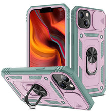 Load image into Gallery viewer, Armor Shockproof Phone Case For iPhone 13 12 11 Pro Max X XR XS Max 11 13 Pro Magnetic Ring Stand Holder Back Cover Slide Camera Cover &amp; Kickstand Built-in 360° Rotate Ring Stand Magnetic Cover Case
